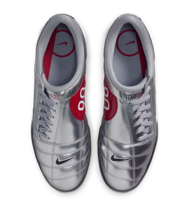 Nike Total 90 III IC 'Metallic Silver' Silver & Red Football-Inspired Lifestyle Sneakers