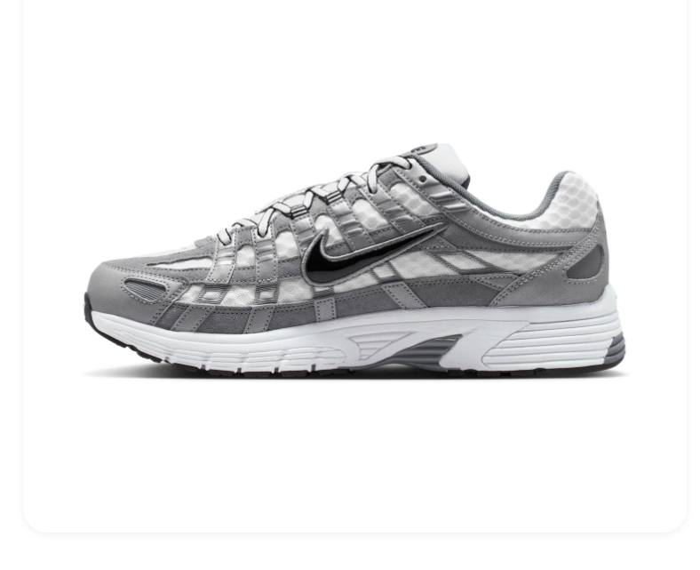Nike P-6000 'Cool Grey' White & Grey Retro Running Sneakers