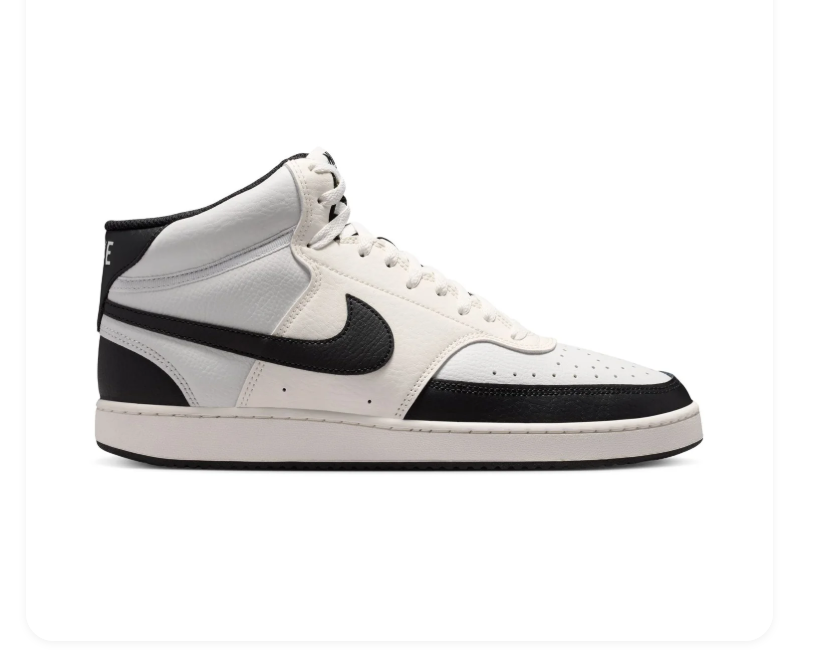 Nike Terminator Low 'Summit White & Black' Panda Two-Tone Leather, Bold Black Swoosh & Retro NIKE® Branding Classic Court Sneakers