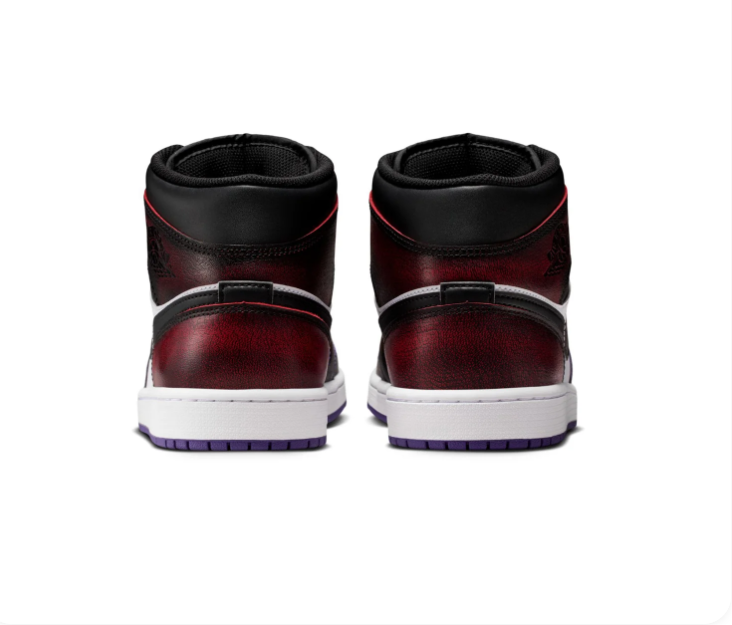 Air Jordan 1 Mid 'Lakers' Purple Gold Black Sneakers