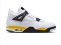Air Jordan 4 Retro 'Yellow Thunder' White Black & Yellow Sneakers