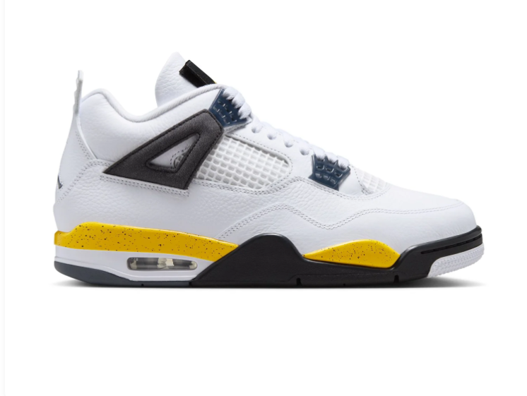 Air Jordan 4 Retro 'Yellow Thunder' White Black & Yellow Sneakers