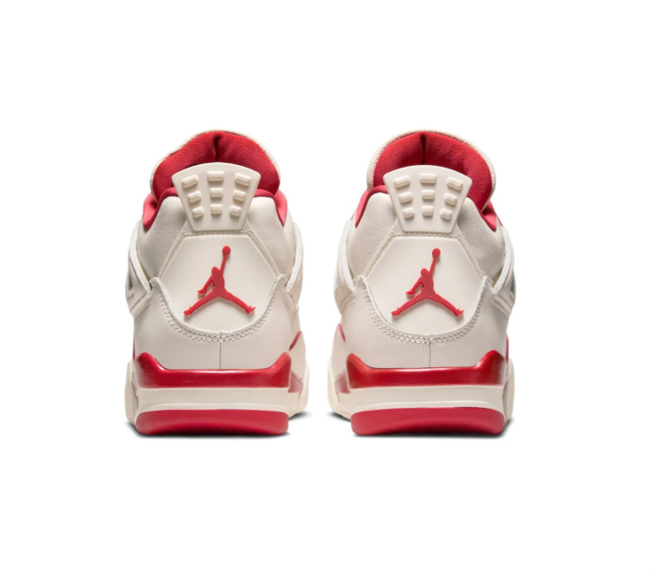 Air Jordan 4 Retro 'Red Cement' Sail White & Gym Red Sneakers (WMNS)