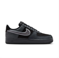Nike Air Force 1 Low '07 'Black & Anthracite' Multi-Material Suede & Leather Cool Grey Swoosh Stealth AF1 Sneakers