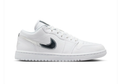 Air Jordan 1 Low 'White' Cutout Swoosh All White Sneakers