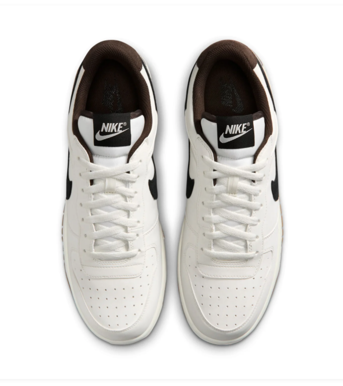 Nike Dunk Low 'Sail & Baroque Brown' Sail Leather, Black Swoosh & Gum Brown Outsole Retro Sneakers