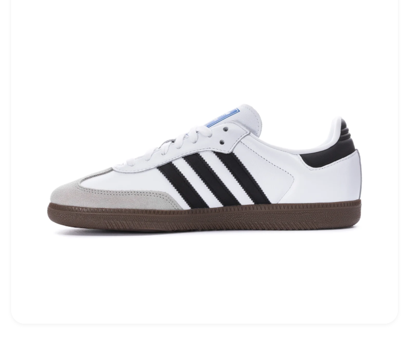 Adidas Samba OG 'Cloud White & Core Black' White Smooth Leather, Black 3-Stripes, Clear Granite Suede Toe Cap, Black Heel Tab, Blue OG Tongue Label & Gum Outsole Iconic Retro Football Lifestyle Sneakers