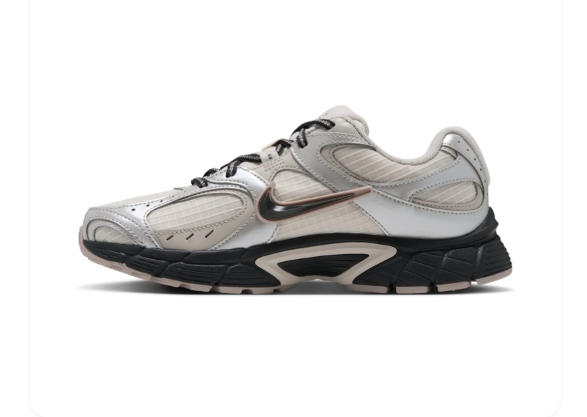Nike Air Max Muse 'Phantom & Metallic Silver' Mesh Leather, Metallic Silver Overlays, Dark Smoke Grey Swoosh & Chunky Outsole Premium Lifestyle Running Sneakers