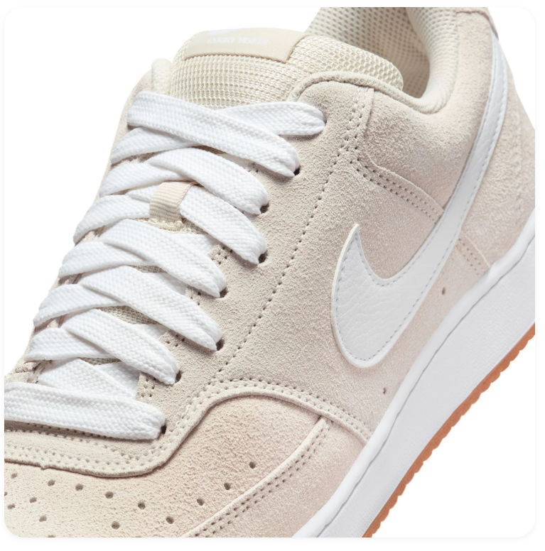 Nike Air Force 1 Low '07 'Pearl White & Gum' All-Over Perforated Suede Tonal White Swoosh & Gum Outsole Premium AF1 Sneakers