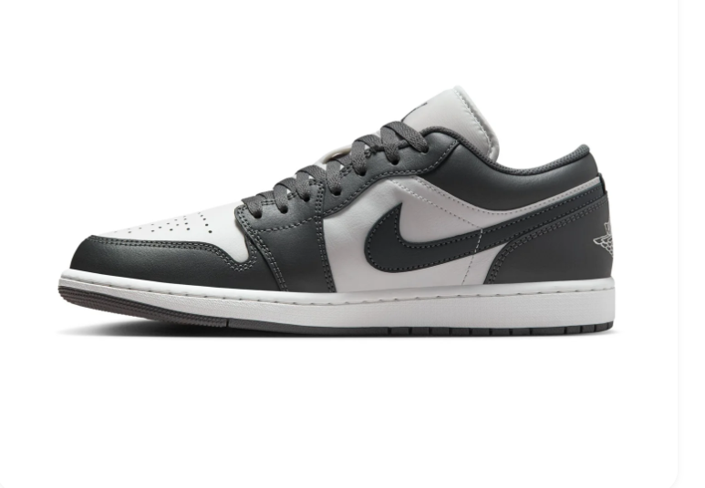 Air Jordan 1 Low 'Shadow Grey' Dark Grey & White Sneakers