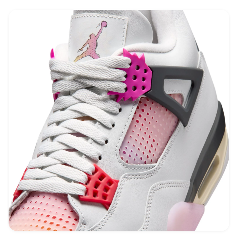Air Jordan 4 Retro SE 'Pink Blast' White Pink & Fuchsia Sneakers