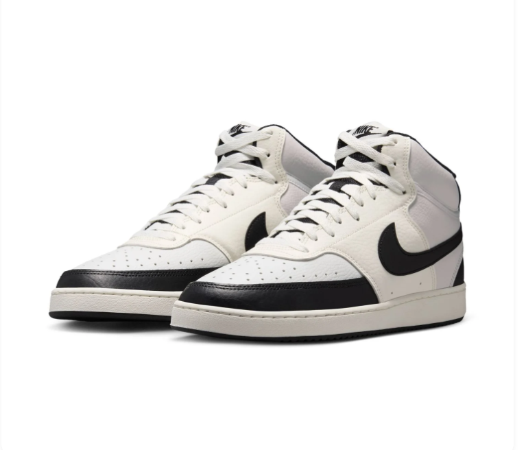 Nike Terminator Low 'Summit White & Black' Panda Two-Tone Leather, Bold Black Swoosh & Retro NIKE® Branding Classic Court Sneakers
