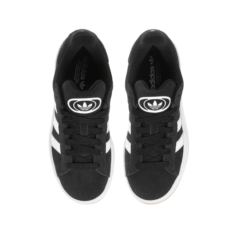 Adidas Campus 00s 'Black & White' All-Black Suede, White 3-Stripes, Trefoil Heel Patch & Gum Outsole Retro Y2K Collegiate Lifestyle Sneakers