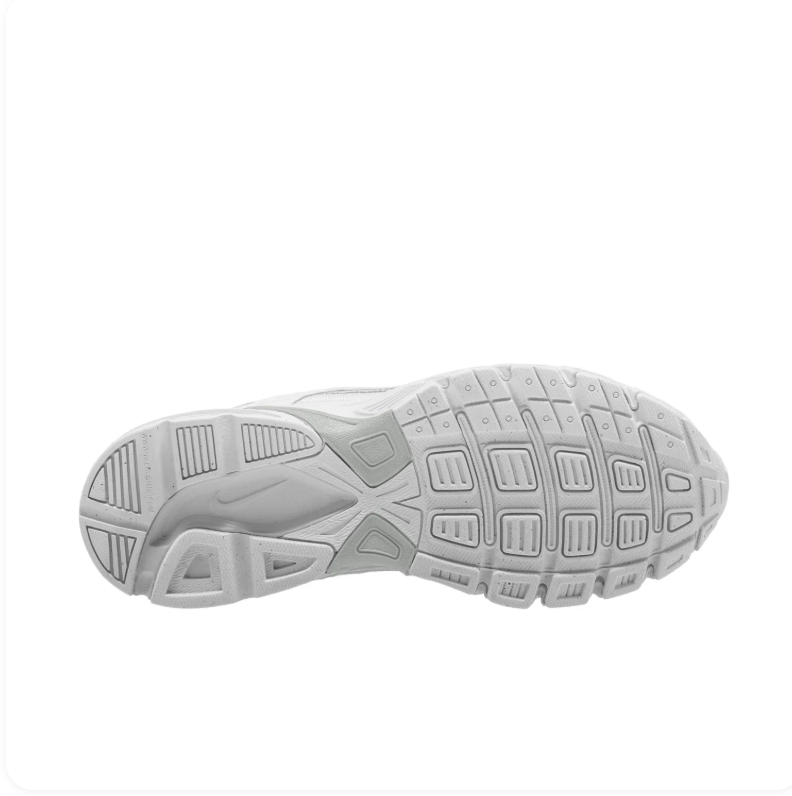 Nike Initiator 'Triple White' White & Metallic Silver Retro Running Sneakers