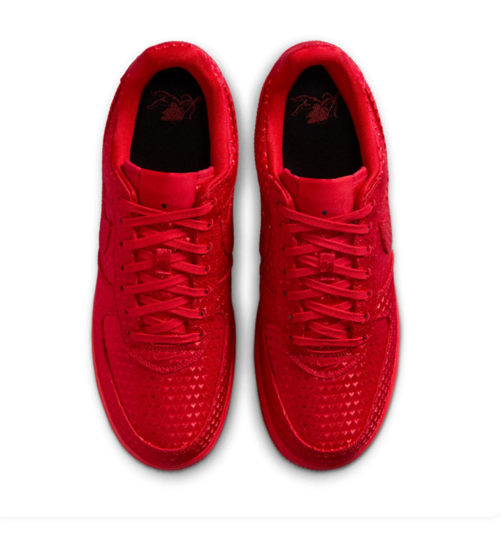 Nike Air Force 1 Low '07 'Triple Red' All-Red Perforated Suede Tonal University Red Bold Statement AF1 Sneakers