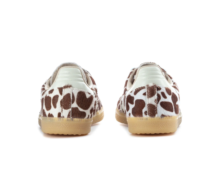 Adidas Handball Spezial 'Giraffe' Brown & Cream Giraffe Print Pony Hair Upper, White 3-Stripes, Turquoise Round Laces, Silver Heel Counter & Gum Rubber Outsole Wild Animal Print Heritage Handball Lifestyle Sneakers