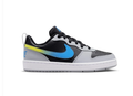 Nike Court Borough Low Recraft (GS) 'Black & Wolf Grey' Multi-Color Photo Blue & Opti Yellow Swoosh Kids Youth Court Sneakers