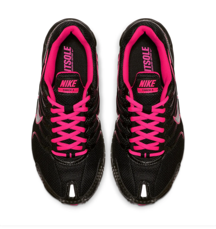 Nike Air Max Torch 4 'Black & Hyper Pink' Women's Running Sneakers with Silver Swoosh & Visible Air Unit