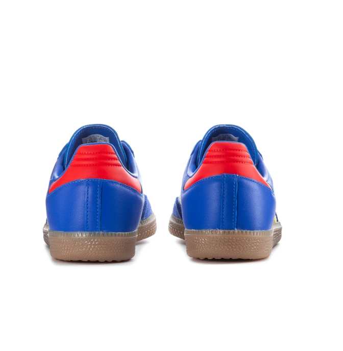 Adidas Samba OG × Club América 'Royal Blue & Yellow' Blue Leather Upper, Yellow 3-Stripes & SAMBA Lettering, Red Round Laces, Red Heel Pull, Club América Crest, Blue Suede T-Toe & Gum Outsole Limited Edition Football Club Collaboration Lifestyle Sneakers