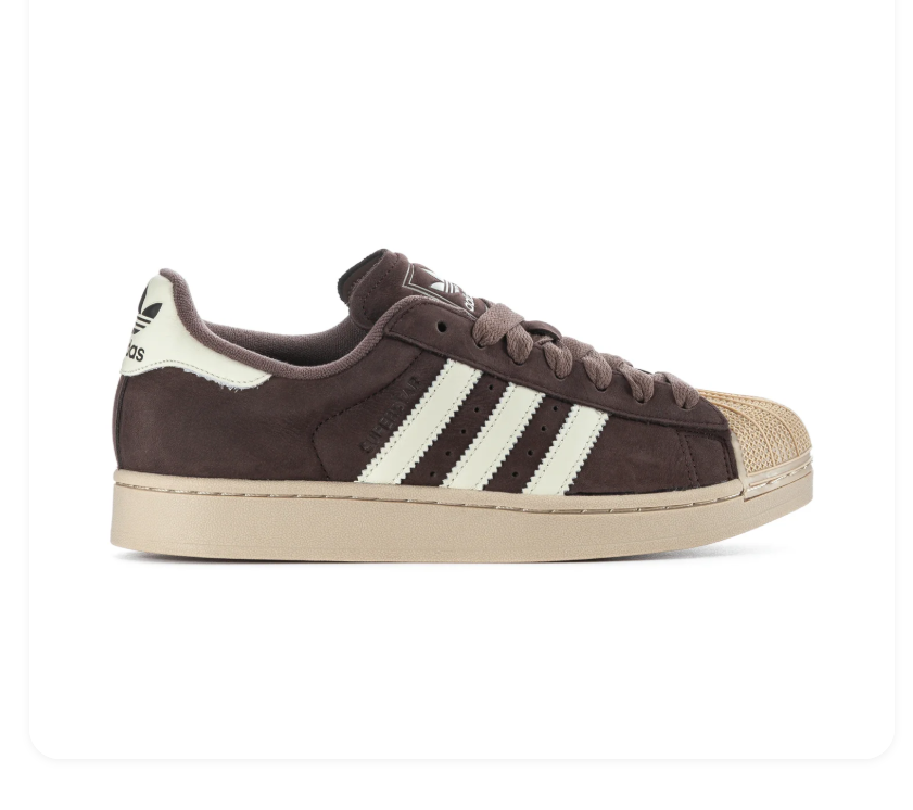 Adidas Superstar 'Dark Brown & Cream White' Dark Brown Suede, Cream White 3-Stripes, Gold Shell Toe, Trefoil Heel Tab & Sand Midsole Earthy Retro Lifestyle Sneakers