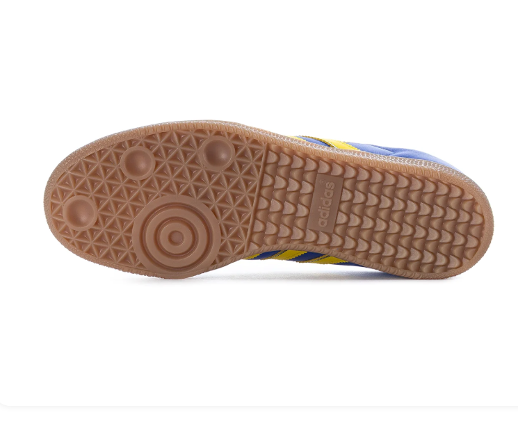 Adidas Samba OG × Club América 'Royal Blue & Yellow' Blue Leather Upper, Yellow 3-Stripes & SAMBA Lettering, Red Round Laces, Red Heel Pull, Club América Crest, Blue Suede T-Toe & Gum Outsole Limited Edition Football Club Collaboration Lifestyle Sneakers