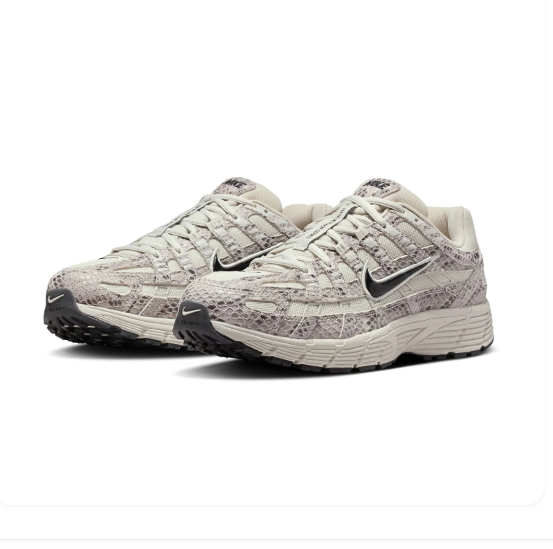Nike P-6000 'Snake Print' Phantom Cream & Black Retro Running Sneakers
