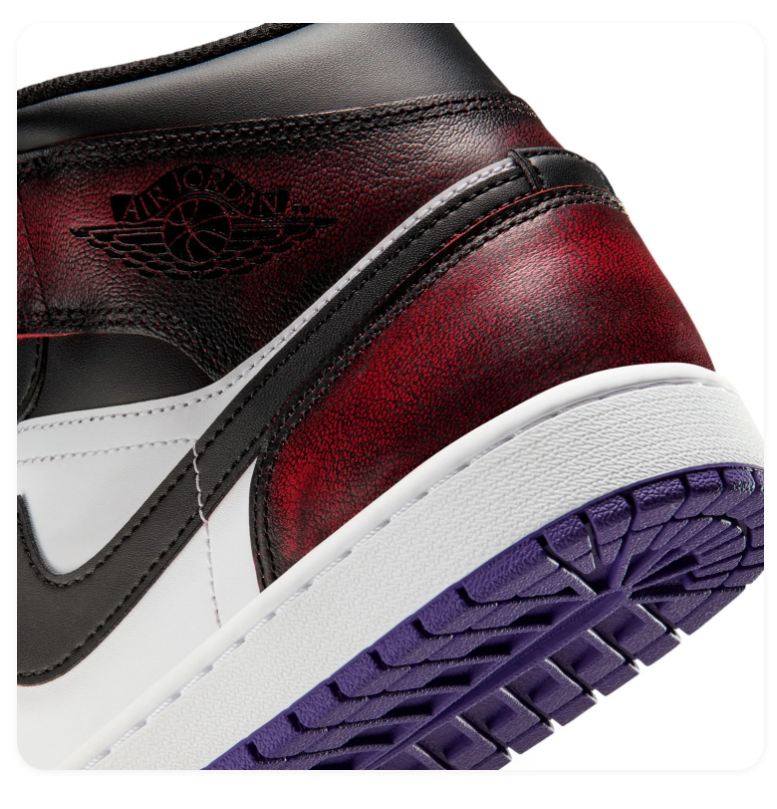 Air Jordan 1 Mid 'Lakers' Purple Gold Black Sneakers