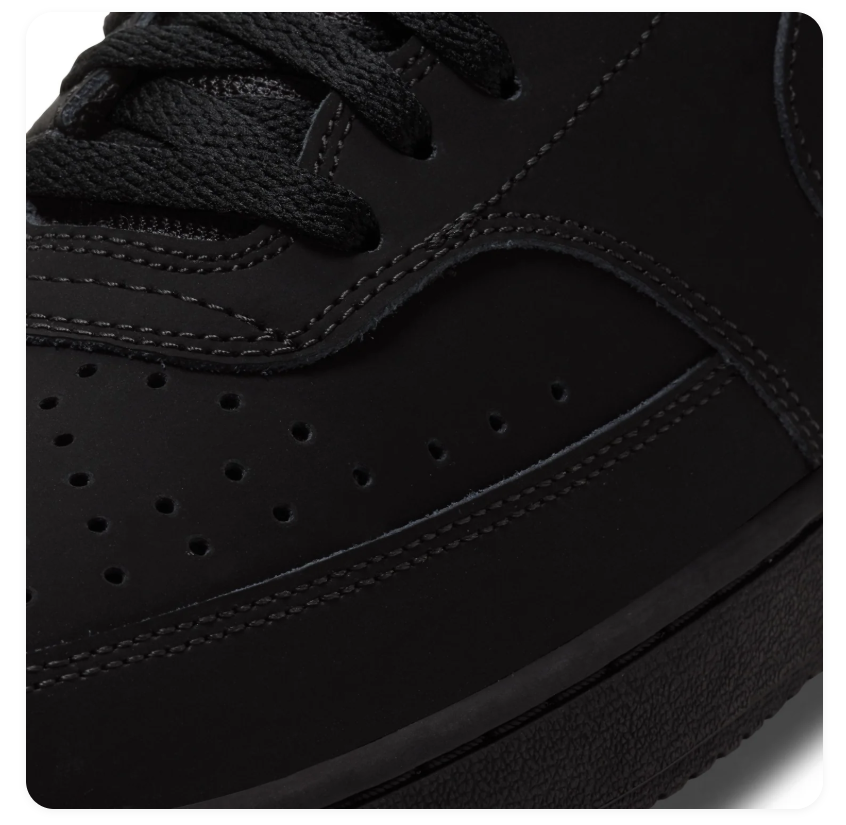 Nike Court Vision Mid 'Triple Black' All-Black Mid-Top Basketball Sneakers