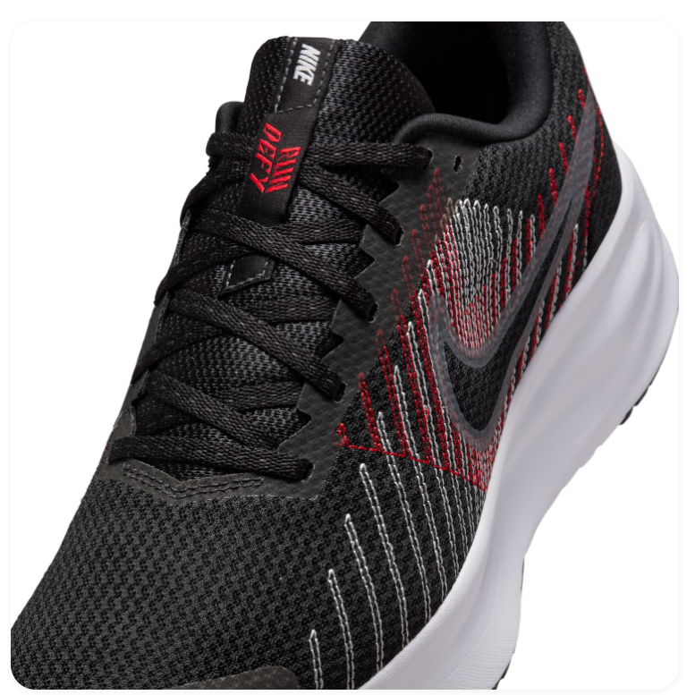 Nike Run Swift 3 'Black & Red' Black Mesh & Red Graphic Lightweight Running Sneakers