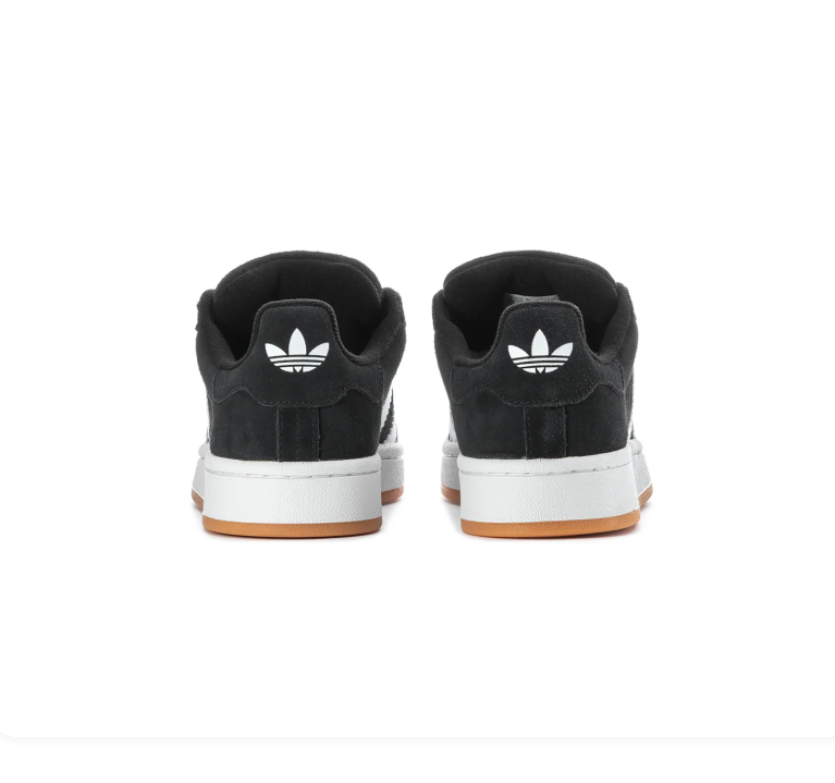 Adidas Campus 00s 'Black & White' All-Black Suede, White 3-Stripes, Trefoil Heel Patch & Gum Outsole Retro Y2K Collegiate Lifestyle Sneakers
