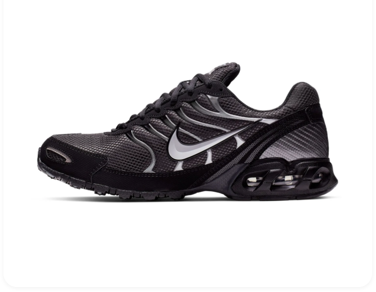 Nike Air Max Torch 4 'Black & Silver' Black Mesh & Metallic Silver Retro Running Sneakers